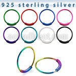 ns03bl color plated silver endless nose hoop with diameter 12mm