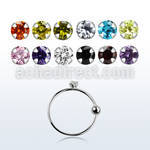 ns05z15m silver noose hoop w a 1 5mm prong set round cz stone 8mm