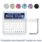 ns6mxsw 925 silver nose studs assorted swarovski crystal
