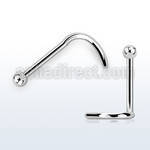 nsb high polished 316l steel nose screw with 2mm ball top