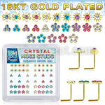 nsbxm7mg 18k gold plated silver nose studs color flower 52