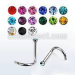 nsc18 316l steel nose screw 18g 1mm w 2mm round crystal top