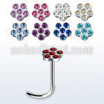 nscfwc 316l steel nose screw with flower top 6 crystals