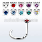 nschtc polished 316l steel nose screw with heart top w crystal