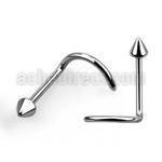 nscn high polished 316l steel nose screw with 2mm cone top
