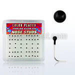 nskbbx box of silver nose studs with 1 5mm black plated ball