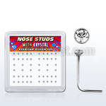 nsrdbxc box of silver nose studs with 1 5mm clear crystal tops