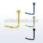 nstb anodized 316l steel nose stud with 2mm ball shaped top