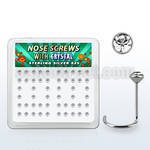 nw14cx box w 52 silver nose screws w 2mm clear crystals