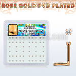 nwttz1xc box w rose gold steel nose screws w 1 5mm clear czs
