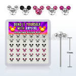 nymos36a box w silver bend it nose stud w crystal mouse face