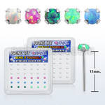 nypo2 box w 36 pc of silver bend it nose studs w 2mm opals