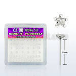 nyzbsc box of silver bend it nose studs w star clear prong cz
