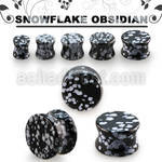 pgsjj snowflake obsidian double flare stone plug