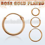 phors pair of rose gold plated silver hollow hoop earrings