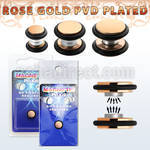 pkmp120 rose gold steel magnetic fake plug w rubber o rings