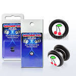 pkmp82 black acrylic magnetic fake plug w double cherry logo