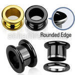 rftpg anodized 316l steel screw fit tunnel with rounded edges