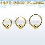 rgbcr14m 18k gold silver ball closure earrings, 14g 5mm ball