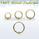 rgbcr16s 18k gold silver ball closure earrings, 16g 3mm ball