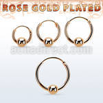rsbcr16m 18k rose gold silver ball closure earrings, 16g 4mm ball