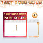 rscb1 14kt rose gold nose screw w 1.5mm ball shaped top