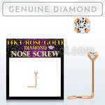 rscdb2 genuine diamond 14k rose gold nose screw 2mm prong set round diamond