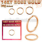 rsel20 solid 14kt rose gold seamless ring, 20g (0.8mm)