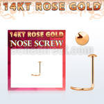 rsrd 14kt rose gold nose screw w a 2mm gold round top