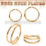 rssee rose gold plated silver seamless nose ring double ring