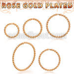 rsselw20 rose gold plated silver seamless ring 20g twisted