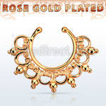 rssepd12 rose gold silver fake septum ring w wide vintage indian 
