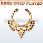 rssepd4 rose gold silver fake septum ring in minimalistic indian