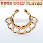 rssepd8 rose gold silver fake septum clicker in a wide indian 