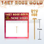 rysbt 14k rose gold bend it yourself nose stud butterfly top