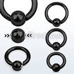 sbcrt8 black 316l steel spring ball closure ring 8g w 8mm ball 
