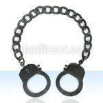 sbk1 black steel chain bracelet with large handcuff clasp