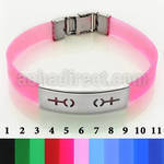 sbl17 color leather bracelet with steel plate w female signs