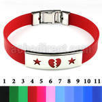 sbl27 color leather bracelet with steel plate w heart stars