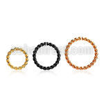 seltw16 pvd plated steel seamless ring,1.2mm w a twisted wire