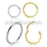 sgsh19 316l steel hinged segment ring diamond cut design