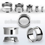 shp polished threaded 316l steel double flared flesh tunnel
