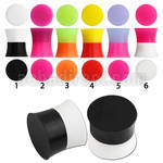 sidp 2 tone silicone double flared plug size 4mm 16mm
