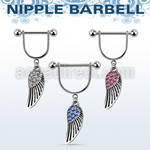 snpod18 316l steel nipple stirrup w bird wing
