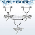 snpod3 316l steel nipple stirrup w dragonfly