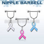 snpod7 316l steel nipple stirrup w painted ribbon
