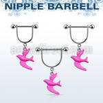 snpod8 316l steel nipple stirrup w painted dove
