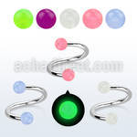 spbgl 316l steel spiral with two 4mm acrylic glow bubble balls