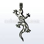 spdk9 black plated stainless steel lizard design pendant