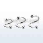 speb25 surgical steel eyebrow spiral with two 2 5mm balls